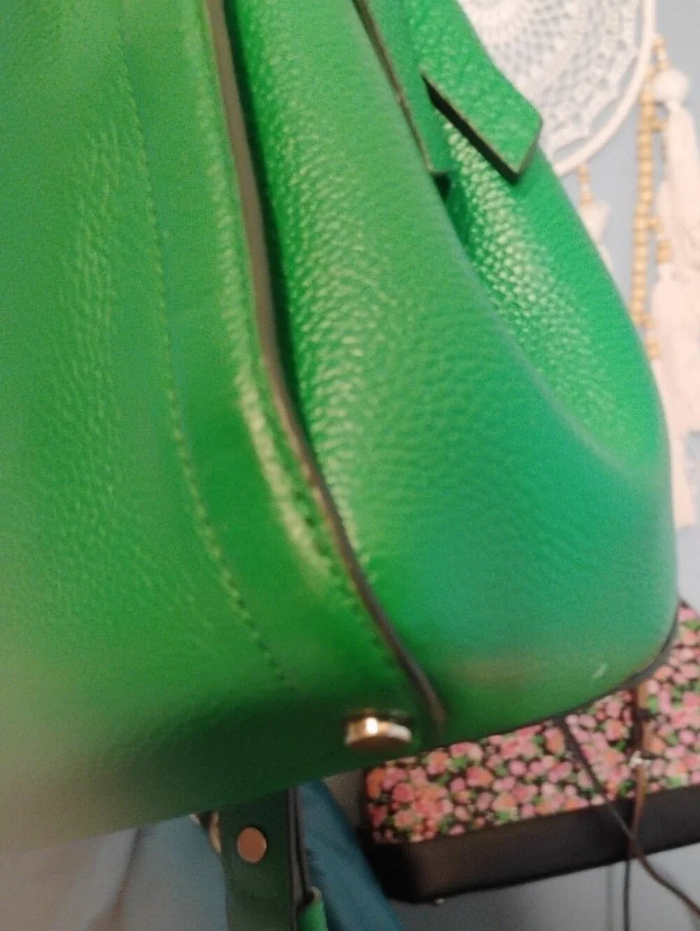 kate spade Bright Green Pebbled Leather Satchel